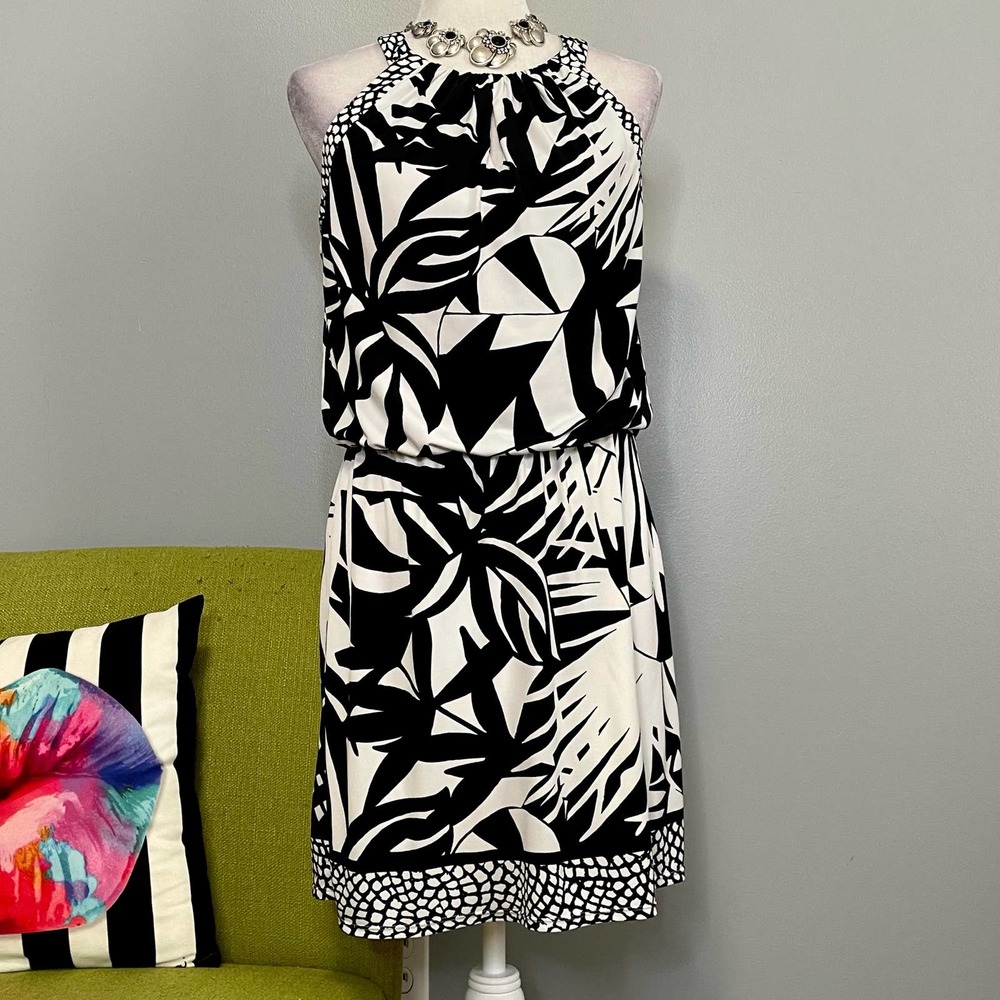 White House Black Market WHBM Sleeveless Blouson Dress XS Work Cocktail